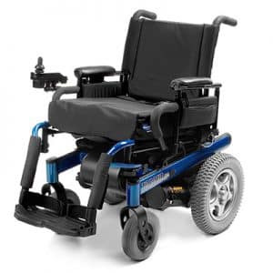 blue power wheelchair