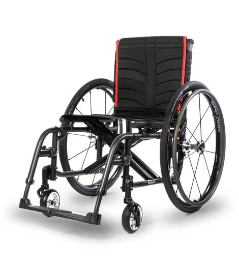 black and red manual wheelchair